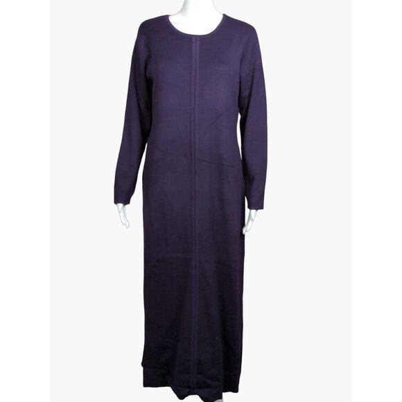 Vtg QVC Linea By Louis DellOlio Womens Small Long Purple Maxi Dress New - Picture 1 of 6
